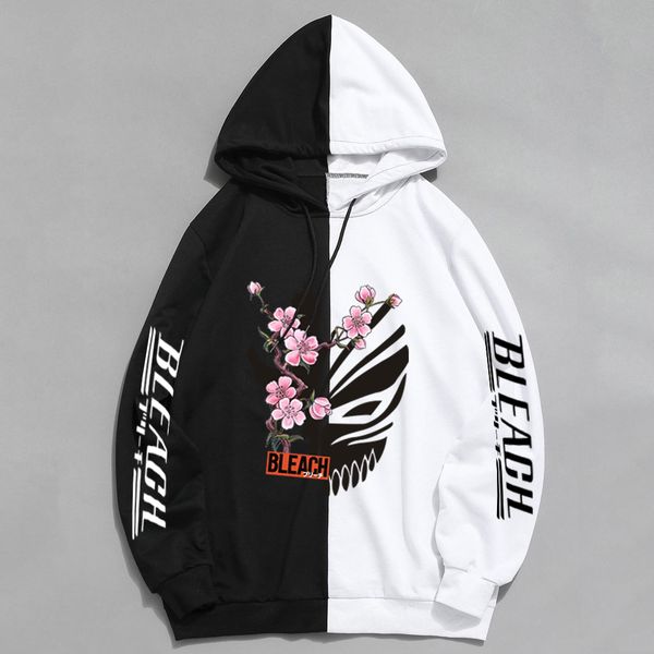 women's hoodies anime hoodie kurosaki ichigo printed hoodie patchwork sweatshirts men women casual sport pullover crewneck sweatshirt, Black
women's hoodies anime hoodie kurosaki ichigo printed hoodie patchwork sweatshirts men women casual sport pullover crewneck sweatshirt, Black