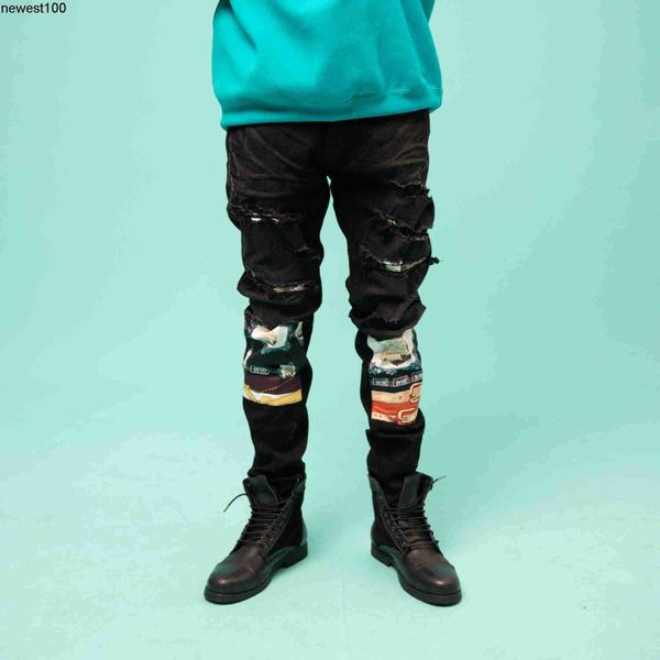 men's jeans designer amirs wash water make old black scarf decoration paste cloth hole patch slim fit small leg jeans men's, Blue
men's jeans designer amirs wash water make old black scarf decoration paste cloth hole patch slim fit small leg jeans men's, Blue