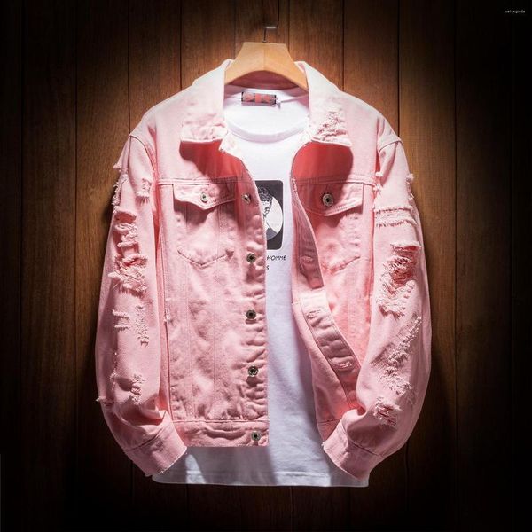 men's jackets 2022 spring handsome denim jacket men's loose fashion korean style hole pink clothing, Black;brown
men's jackets 2022 spring handsome denim jacket men's loose fashion korean style hole pink clothing, Black;brown
