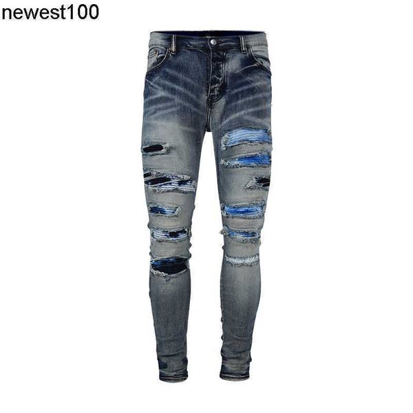 men's jeans designer men's jeans light color pierced casual versatile side silver line slim jeans amirs, Blue
men's jeans designer men's jeans light color pierced casual versatile side silver line slim jeans amirs, Blue