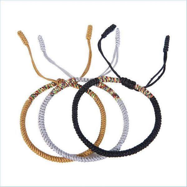 charm bracelets mti-colors tibetan buddhist bracelet handmade knots cotton rope lucky buddhism charm for man and woman drop delivery dh3km, Golden;silver
charm bracelets mti-colors tibetan buddhist bracelet handmade knots cotton rope lucky buddhism charm for man and woman drop delivery dh3km, Golden;silver
