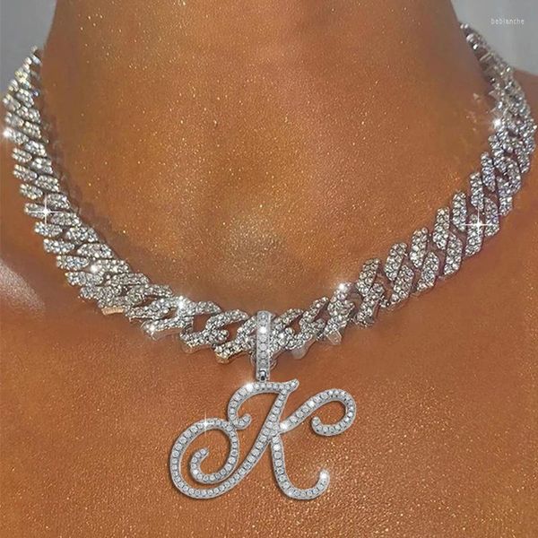 chains a-z cursive letter pendant iced out cuban necklace for women initial zircon link chain choker rock hip hop jewelry, Silver
chains a-z cursive letter pendant iced out cuban necklace for women initial zircon link chain choker rock hip hop jewelry, Silver