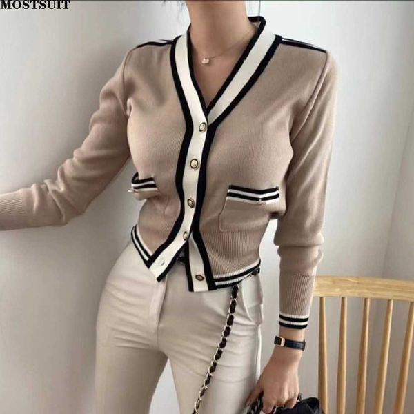 women's knits tees striped edge korean chic knitted sweater cardigan women vintage workwear ladies knitwear long sleeve v-neck jumpers, White
women's knits tees striped edge korean chic knitted sweater cardigan women vintage workwear ladies knitwear long sleeve v-neck jumpers, White