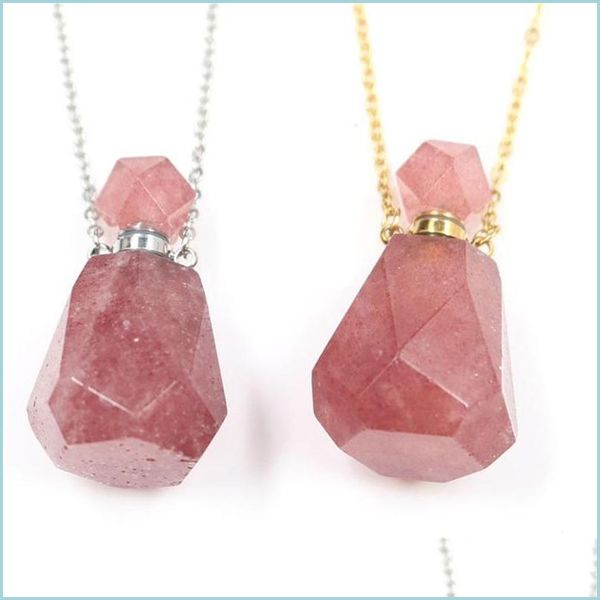 pendant necklaces natural stberry quartz gold siery per bottle pendant necklace for women crystal essential oil diffuser jewelry 808 dh6vw, Silver
pendant necklaces natural stberry quartz gold siery per bottle pendant necklace for women crystal essential oil diffuser jewelry 808 dh6vw, Silver