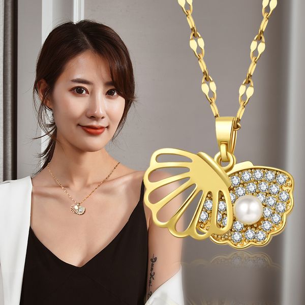 pearl seashell pendant necklace stainless steel sea shell necklaces for women fashion jewelry, Silver
pearl seashell pendant necklace stainless steel sea shell necklaces for women fashion jewelry, Silver