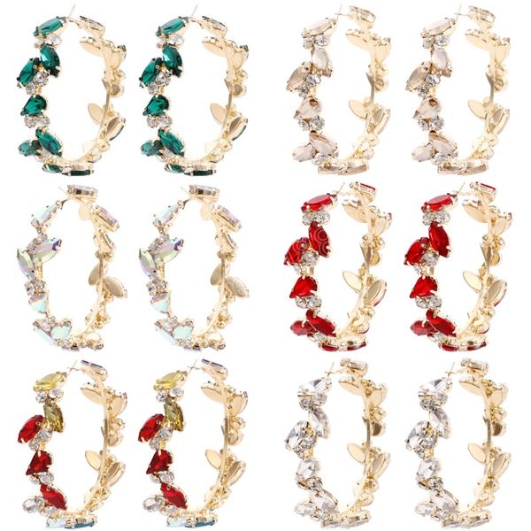 exaggerated luxury big rhinestone hoop earrings for women crystal jewelry shiny wedding party accessories, Golden;silver
exaggerated luxury big rhinestone hoop earrings for women crystal jewelry shiny wedding party accessories, Golden;silver