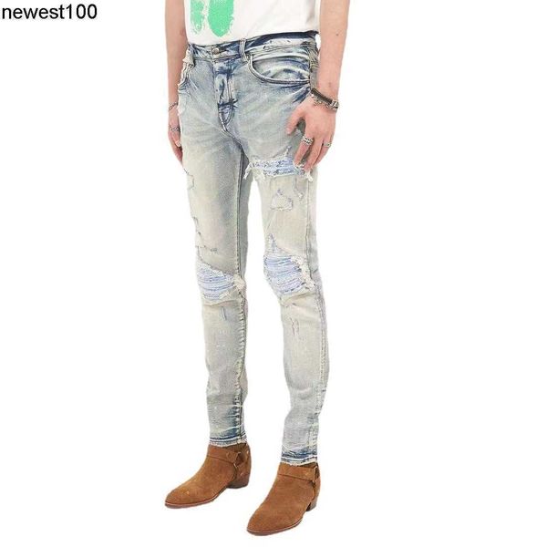 men's jeans fashion brand amirs designer new punk style light blue zipper knee pleated jeans men's tight feet
men's jeans fashion brand amirs designer new punk style light blue zipper knee pleated jeans men's tight feet