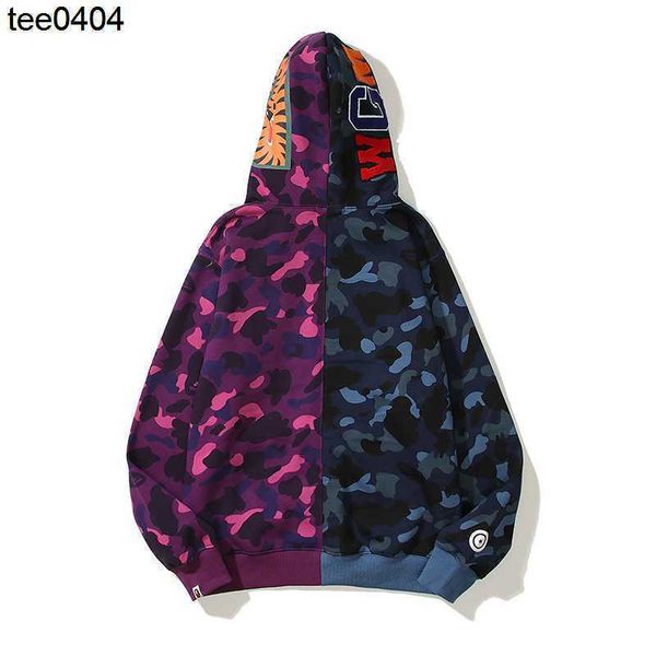 3d printed head apes tide brand camouflage shark head zipper hoodie men's and women's sweater jacket, Black 
3d printed head apes tide brand camouflage shark head zipper hoodie men's and women's sweater jacket, Black