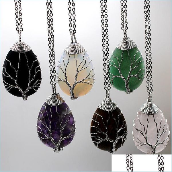 pendant necklaces natural stone pendant necklace tree of life healing crystal manual colour chakras fashion jewelry woman necklaces dhdcf, Silver
pendant necklaces natural stone pendant necklace tree of life healing crystal manual colour chakras fashion jewelry woman necklaces dhdcf, Silver