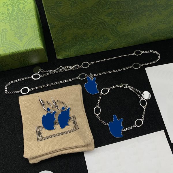 cartoon duck designer necklace interlocking letters designer bracelets ducks pendant earrings jewelry set with box, Black
cartoon duck designer necklace interlocking letters designer bracelets ducks pendant earrings jewelry set with box, Black