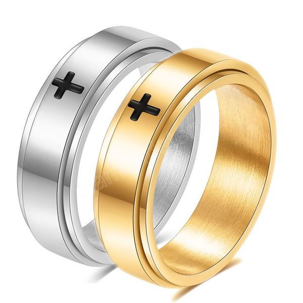 gold color stainless steel spinner rotatable cross ring for women men fashion punk vintage wedding jewelry gifts, Silver
gold color stainless steel spinner rotatable cross ring for women men fashion punk vintage wedding jewelry gifts, Silver