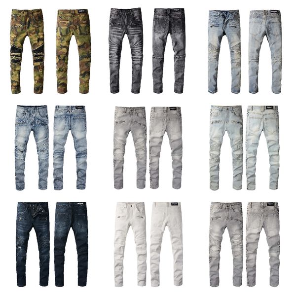 2022 designers new arrivals mens luxury designer denim jeans holes trousers biker pants skinny balmain men clothing, Blue
2022 designers new arrivals mens luxury designer denim jeans holes trousers biker pants skinny balmain men clothing, Blue