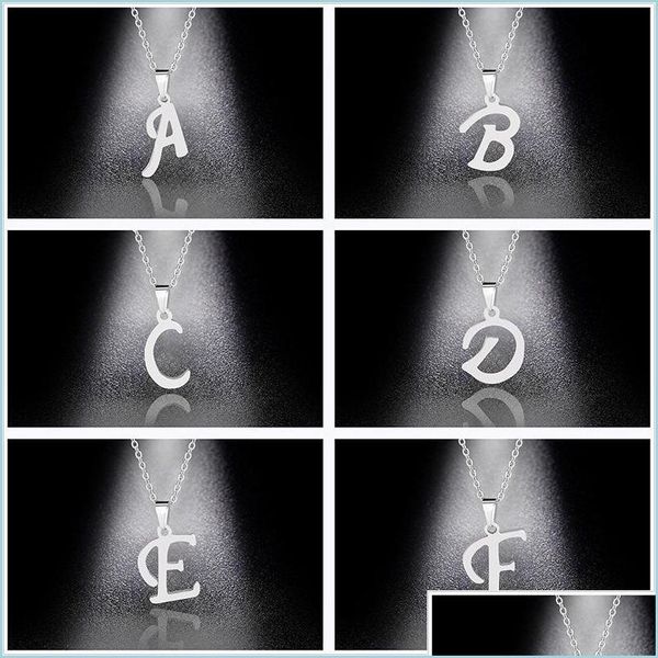 pendant necklaces sier color 26 letters jewelry english alphabe necklaces for women choker a b c d e f g h i j k l m n o p q r s t u dhknf, Silver 
pendant necklaces sier color 26 letters jewelry english alphabe necklaces for women choker a b c d e f g h i j k l m n o p q r s t u dhknf, Silver