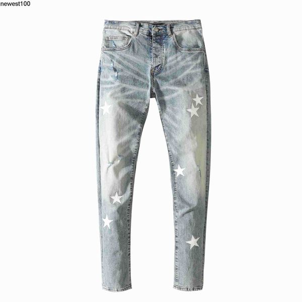 men's jeans designer men's fashion brand amirs high-end straight hole men's jeans, Blue
men's jeans designer men's fashion brand amirs high-end straight hole men's jeans, Blue