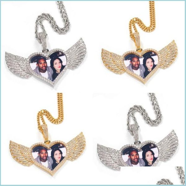 pendant necklaces 18k gold plated custom made po wings heart shape medallions necklace pendant 4mm tennis chain cubic zircon mens hi dhrh8, Silver
pendant necklaces 18k gold plated custom made po wings heart shape medallions necklace pendant 4mm tennis chain cubic zircon mens hi dhrh8, Silver