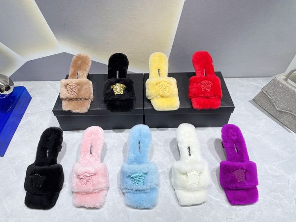 la fur sandals designer luxury women casual home outdoor slippers leather flat sandal toe women winter slides, Black
la fur sandals designer luxury women casual home outdoor slippers leather flat sandal toe women winter slides, Black