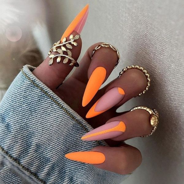 24pcs/box fake nails almond round wavy press on nails detachable full cover french ballerina finished nail tips, Red;gold
24pcs/box fake nails almond round wavy press on nails detachable full cover french ballerina finished nail tips, Red;gold