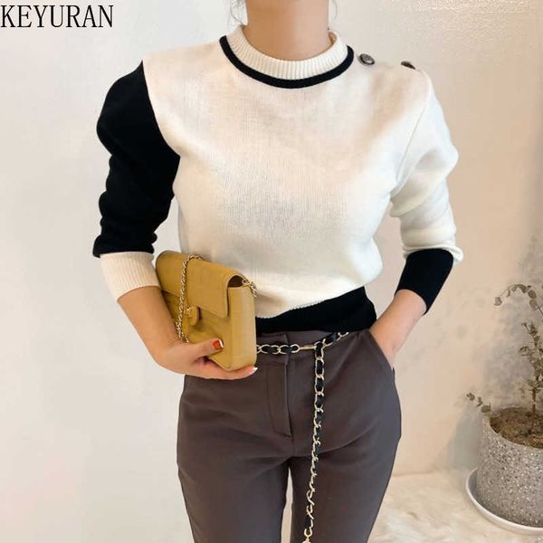 women's knits tees autumn winter woman's sweaters fashion color-blocked patchwork o-neck casual long sleeve female pullover knitte, White
women's knits tees autumn winter woman's sweaters fashion color-blocked patchwork o-neck casual long sleeve female pullover knitte, White