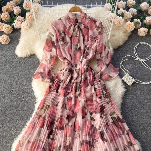 shirt dress new flare sleeve french long skirts retro waist loose print swing dress, Black;gray
shirt dress new flare sleeve french long skirts retro waist loose print swing dress, Black;gray