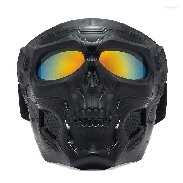 Image of Outdoor Eyewear COOL Skull Riding Face Mask Windproof Goggles Unisex Tactical Masks Men Full Motorcycle Cycling Comfortable