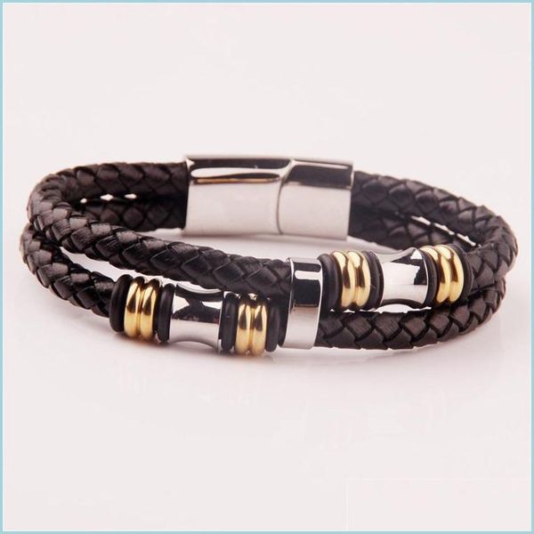 charm bracelets leather woven titanium steel bracelet 1272 q2 drop delivery 2022 jewelry bracelets dh2lx, Golden;silver
charm bracelets leather woven titanium steel bracelet 1272 q2 drop delivery 2022 jewelry bracelets dh2lx, Golden;silver