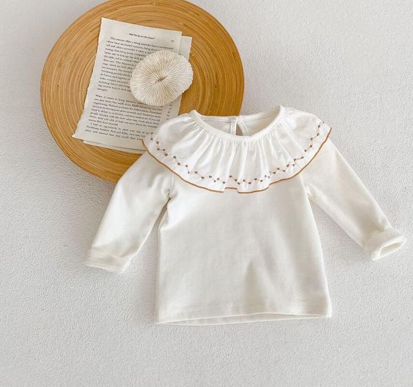 elegant spring fall girl kids clothing t-shirt 100%cotton solid color ruffles collar shirts girl soft 65026, Blue
elegant spring fall girl kids clothing t-shirt 100%cotton solid color ruffles collar shirts girl soft 65026, Blue