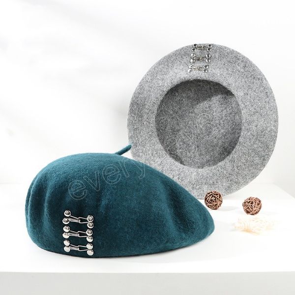women hat beret winter wool fur hats luxury decotare casual big size grey green elegant cap gorras, Blue;gray
women hat beret winter wool fur hats luxury decotare casual big size grey green elegant cap gorras, Blue;gray