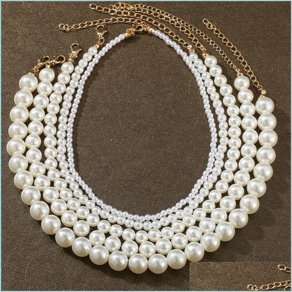 chokers fashion elegant white imitation pearl choker necklace big round pearls wedding necklaces for women charm jewelry 3073 q2 dro dh2rk, Golden;silver
chokers fashion elegant white imitation pearl choker necklace big round pearls wedding necklaces for women charm jewelry 3073 q2 dro dh2rk, Golden;silver