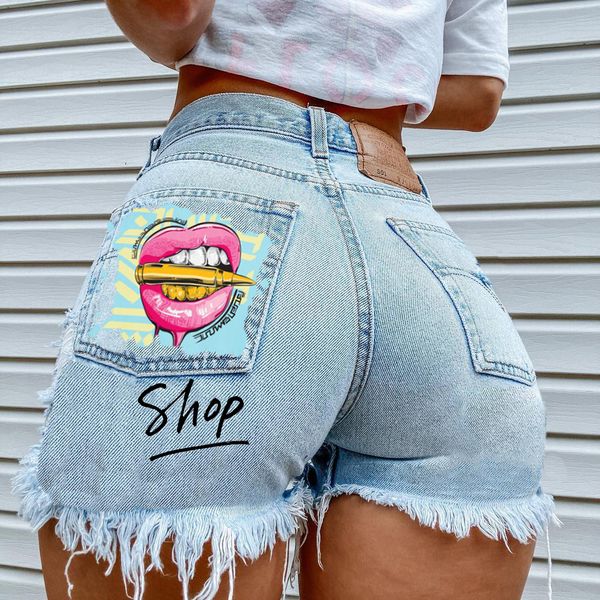 ins street bullet bite mouth print pocket pattern young girl shorts women's summer new ripped tassel denim shorts pants, White;black
ins street bullet bite mouth print pocket pattern young girl shorts women's summer new ripped tassel denim shorts pants, White;black