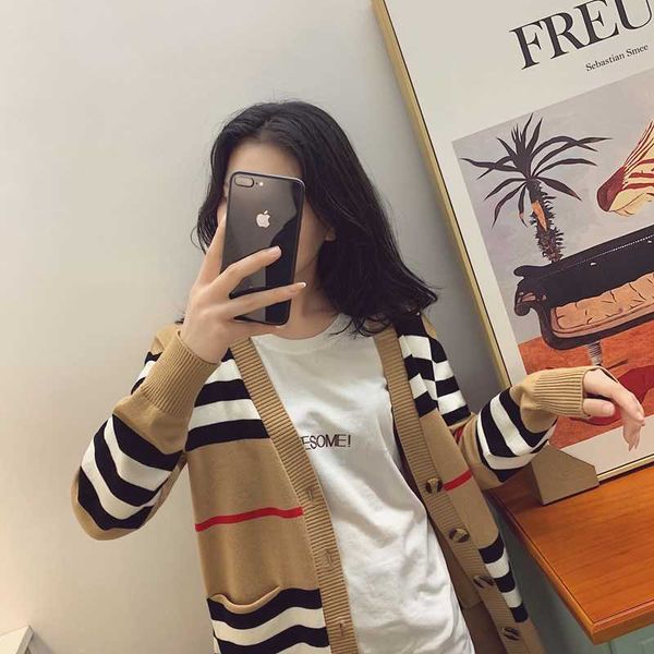women's knits tees women's sweater women's jacket cashmere cardigan mid-length knitted jacket v-neck loose striped sweater th, White
women's knits tees women's sweater women's jacket cashmere cardigan mid-length knitted jacket v-neck loose striped sweater th, White