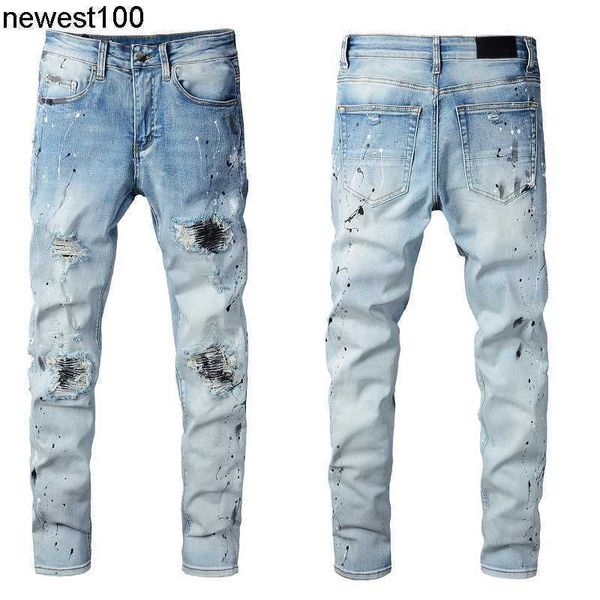 men's designer jeans amirs fashion denim casual pants micro elastic cotton youth light blue paint splash hole patch jeans
men's designer jeans amirs fashion denim casual pants micro elastic cotton youth light blue paint splash hole patch jeans