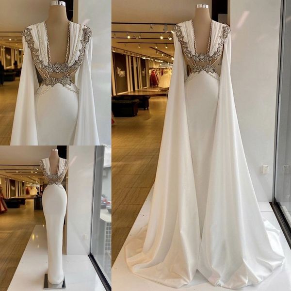 white mermaid prom dresses pearls crystals cap sleeves evening gowns arabic aso ebi ruched floor length vestidos de noche, Black
white mermaid prom dresses pearls crystals cap sleeves evening gowns arabic aso ebi ruched floor length vestidos de noche, Black
