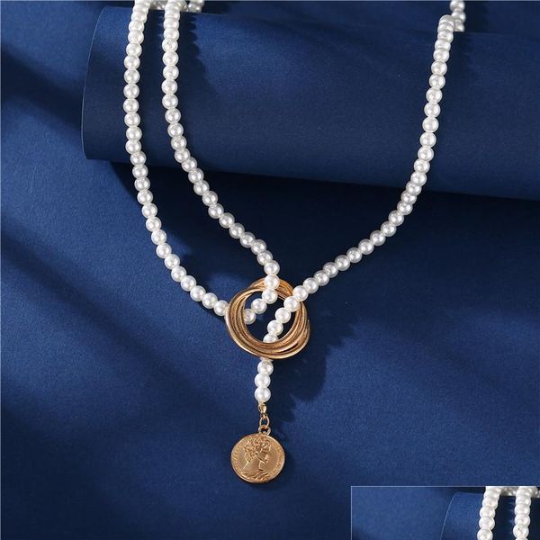 pendant necklaces vintage imitation pearl wrap geometric metal necklace long pendant for women wedding party portrait coin necklaces dhxms, Silver
pendant necklaces vintage imitation pearl wrap geometric metal necklace long pendant for women wedding party portrait coin necklaces dhxms, Silver