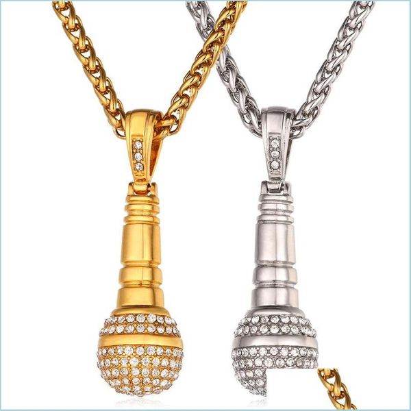 pendant necklaces u7 ice out chain necklace microphone pendant men/women stainless steel gold color rhinestone friend jewelry h dh6lk, Silver
pendant necklaces u7 ice out chain necklace microphone pendant men/women stainless steel gold color rhinestone friend jewelry h dh6lk, Silver