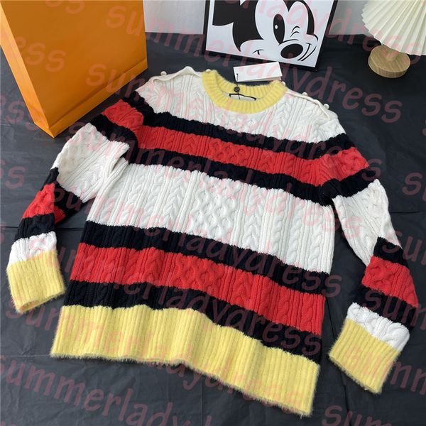 contrast color sweater autumn warm knitted pulloves fashion stripe long sleeve women designer sweater, White;black
contrast color sweater autumn warm knitted pulloves fashion stripe long sleeve women designer sweater, White;black
