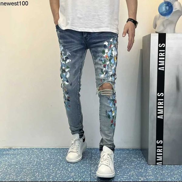 men's designer jeans amirs jeans men's summer new fashion brand straight men's pants pierced jeans, Blue
men's designer jeans amirs jeans men's summer new fashion brand straight men's pants pierced jeans, Blue