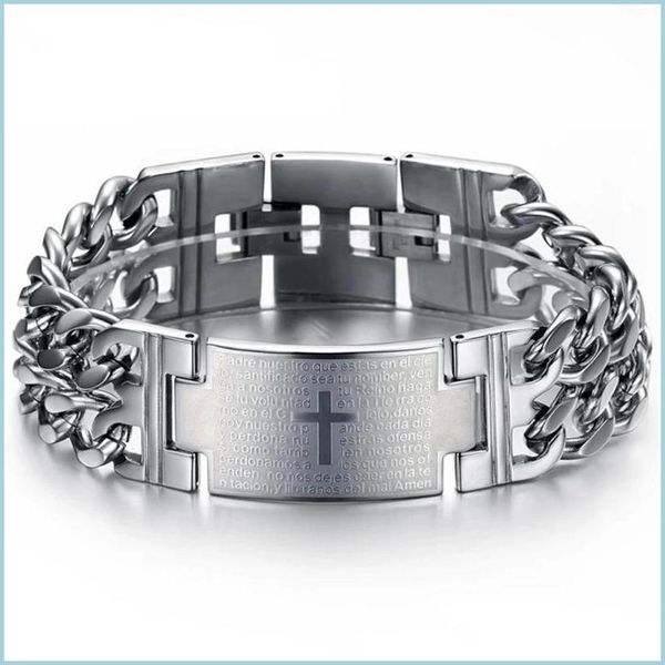 id identification men and boys cross bracelet titanium steel chain fashion personality domineering birthday gift jewelry student le dh9yp, Black
id identification men and boys cross bracelet titanium steel chain fashion personality domineering birthday gift jewelry student le dh9yp, Black