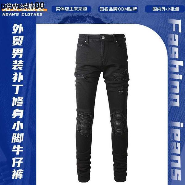 men's jeans amirs men's wrinkled designer patch jeans holes jeans simple slim fit leggings, Blue
men's jeans amirs men's wrinkled designer patch jeans holes jeans simple slim fit leggings, Blue