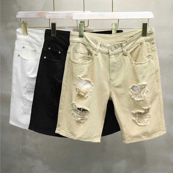 men's shorts 2021 new summer mens ripped holes denim slim casual short jeans men bermuda masculina white black cotton g221012
men's shorts 2021 new summer mens ripped holes denim slim casual short jeans men bermuda masculina white black cotton g221012