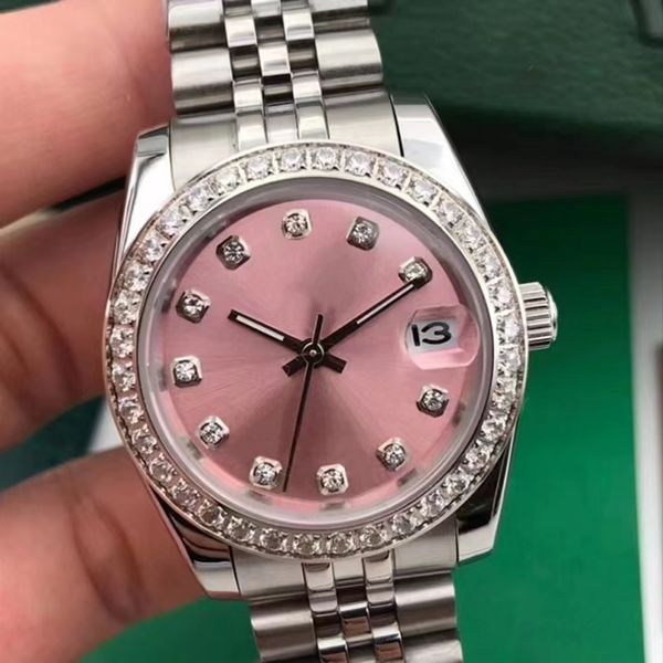 women's mechanical watch 316l silver steel 28/36/41mm dial set with diamonds japanese high 8215 movement automatic winding pink surface, Slivery;brown
women's mechanical watch 316l silver steel 28/36/41mm dial set with diamonds japanese high 8215 movement automatic winding pink surface, Slivery;brown