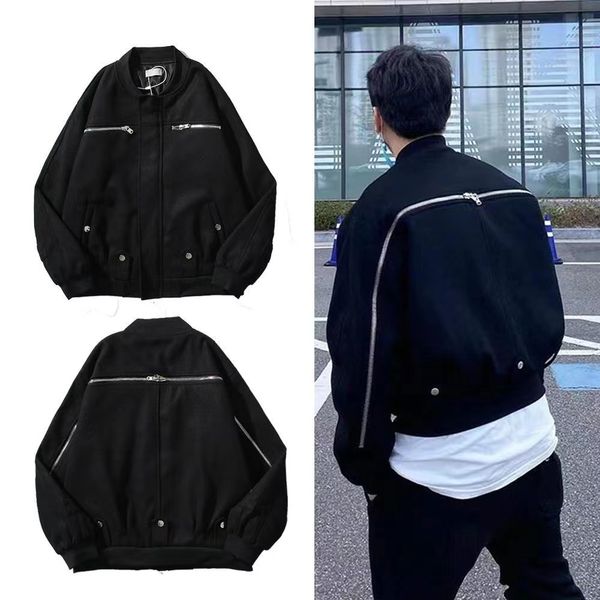 mens designer jackets zipper up back black baseball collar streetwear pockets fleece hip hop varsity outerwear bomber coats, Black;brown
mens designer jackets zipper up back black baseball collar streetwear pockets fleece hip hop varsity outerwear bomber coats, Black;brown