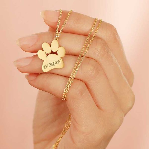 pendant necklaces bear paw necklace personalized name necklace stainless steel engraved nameplate dog cat footprint necklace fashion jewelry, Silver
pendant necklaces bear paw necklace personalized name necklace stainless steel engraved nameplate dog cat footprint necklace fashion jewelry, Silver