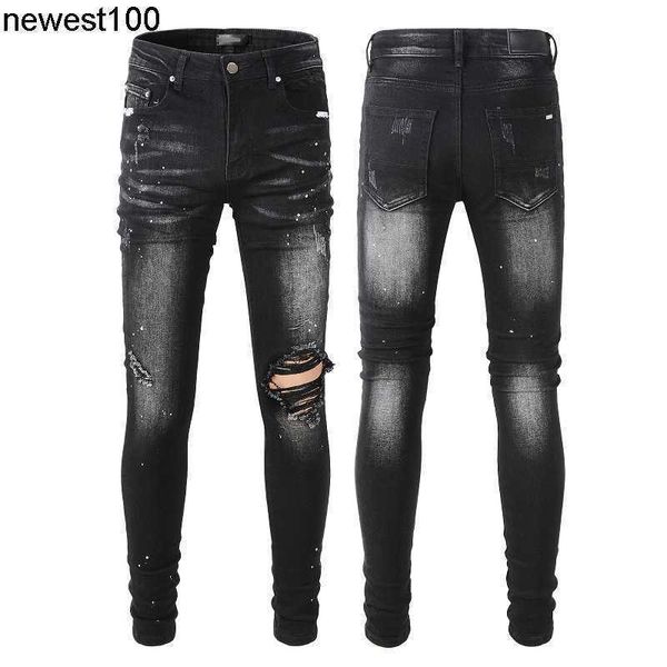 men's jeans fashion amirs designer hole patch jeans fashion men's personalized slim leggings jeans, Blue
men's jeans fashion amirs designer hole patch jeans fashion men's personalized slim leggings jeans, Blue