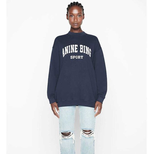 anine bing designer sweatshirt classic pullover letter embroidery fleece loose crew neck sweater, Black
anine bing designer sweatshirt classic pullover letter embroidery fleece loose crew neck sweater, Black