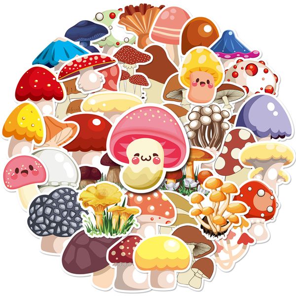 mushroom stickers 50 pcs vinyl waterproof sticker for lapskateboard water bottles computer phone guitar bat stickers bp478