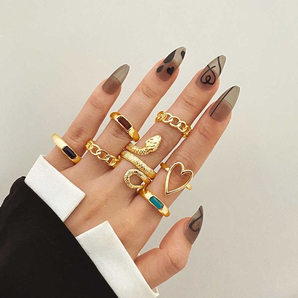 cluster rings kisswife bohemian gold color snake rings set for women gothic punk animal heart chain rings set 2022 trend party jewelry gifts, Golden;silver
cluster rings kisswife bohemian gold color snake rings set for women gothic punk animal heart chain rings set 2022 trend party jewelry gifts, Golden;silver