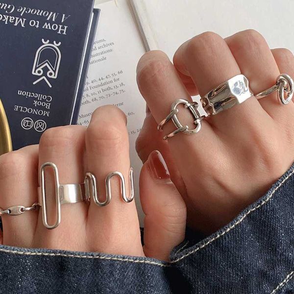 cluster rings s925 sterling silver rings for women fashion retro geometry hiphop jewelry adjustable opening rings accessories wholesale l221, Golden;silver
cluster rings s925 sterling silver rings for women fashion retro geometry hiphop jewelry adjustable opening rings accessories wholesale l221, Golden;silver