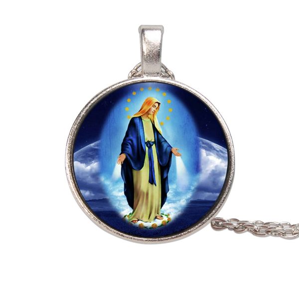 virgin mary mother of baby necklace jesus christ christian pendant catholic religious glass jewelry gift for men women, Silver
virgin mary mother of baby necklace jesus christ christian pendant catholic religious glass jewelry gift for men women, Silver