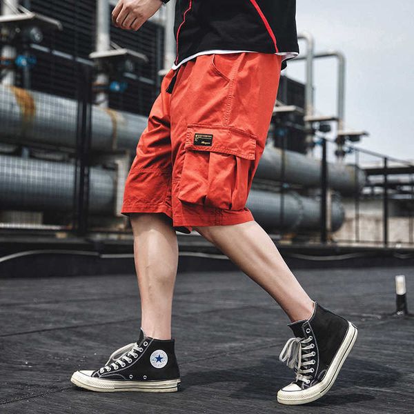 men's shorts summer casual cargo men cotton solid ribbons pockets streetwear mens knee length homme g221012, White;black
men's shorts summer casual cargo men cotton solid ribbons pockets streetwear mens knee length homme g221012, White;black