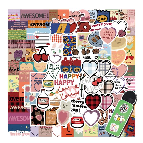 90pcs korean sweet sandwich stickers cartoon ins style graffiti stickers pack for lapskateboard motorcycle decals
90pcs korean sweet sandwich stickers cartoon ins style graffiti stickers pack for lapskateboard motorcycle decals